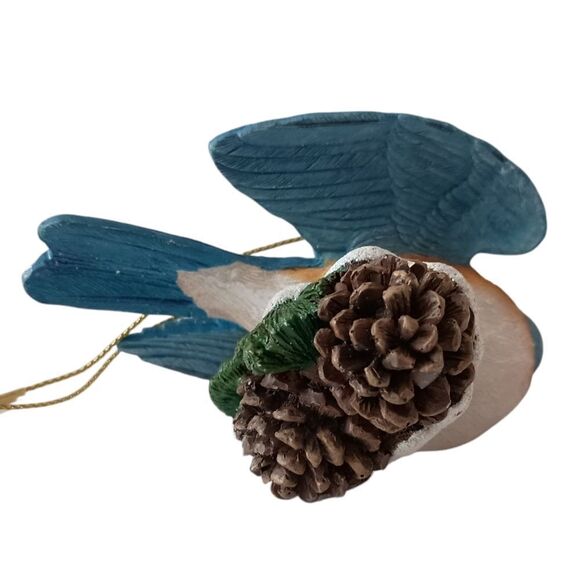 Bluebird On A Pinecone Ornament Danbury Mint Christmas Songbird Collection Bird. - Picture 5 of 16